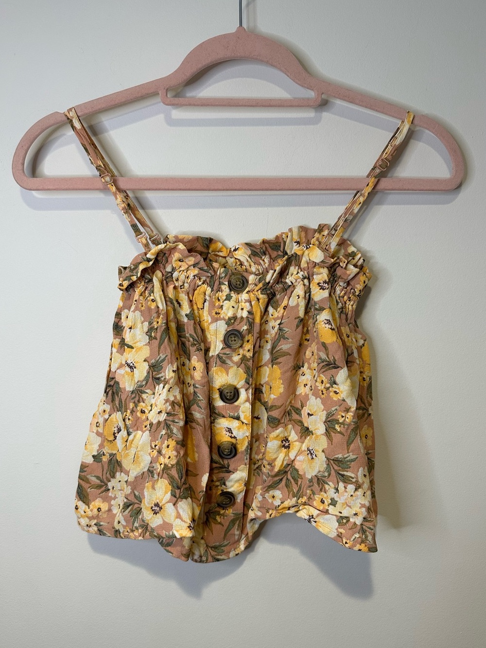 american eagle floral tank top size small